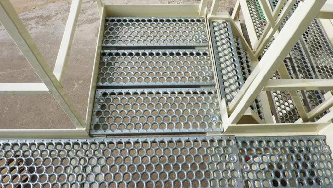 perforated steel stair treads