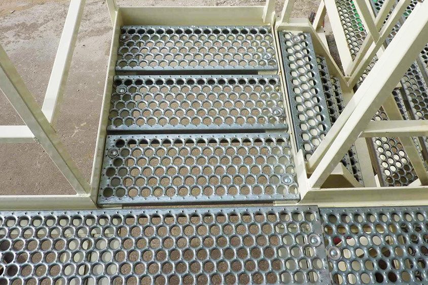 perforated steel stair treads